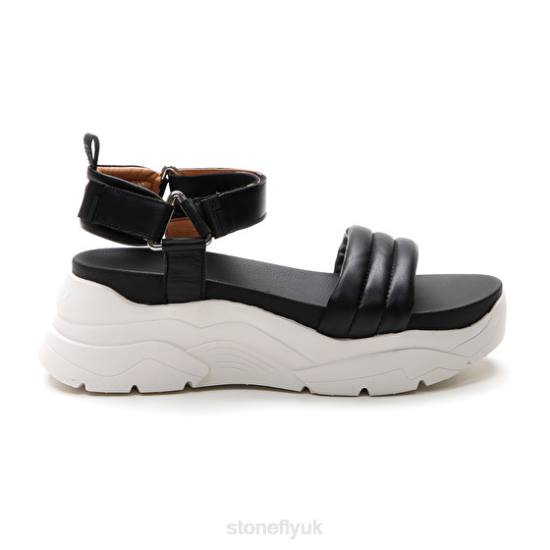 Women FANTASY 1 NAPPA LTH/TEXTILE Black Stonefly 0BDD194 Sandals