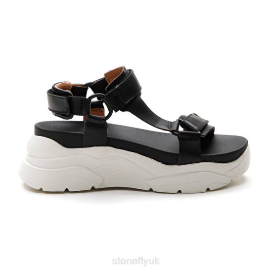 Women FANTASY 3 CALF LTH Black Stonefly 0BDD180 Sandals
