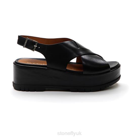 Women KRIS 7 CALF LTH Black Stonefly 0BDD202 Sandals