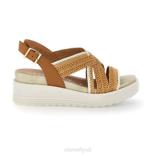 Women PARKY 17 EMBOSSED S./CALF LTH Brown Stonefly 0BDD184 Sandals