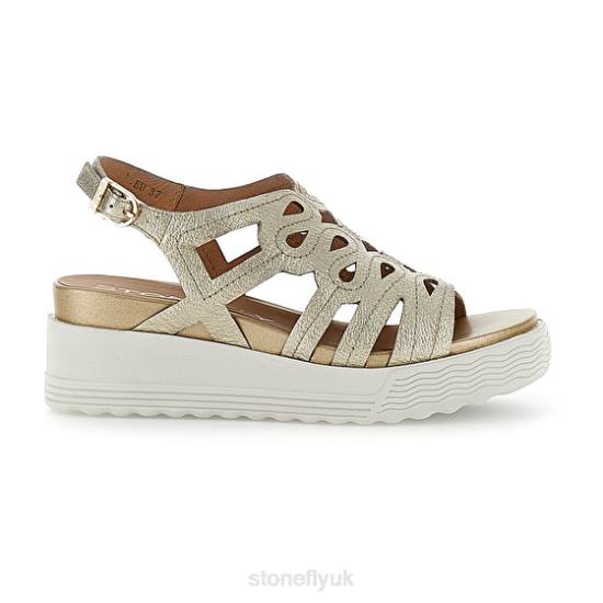 Women PARKY 18 LAMINATED LTH Gold Stonefly 0BDD224 Sandals