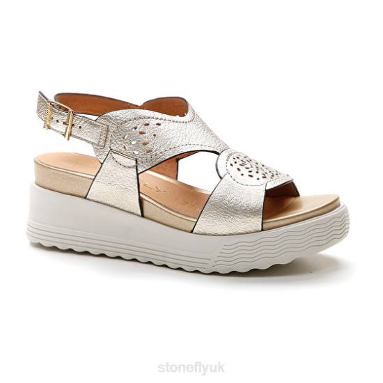 Women PARKY 19 LAMINATED LTH Sliver Stonefly 0BDD219 Sandals
