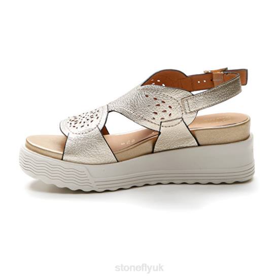 Women PARKY 19 LAMINATED LTH Sliver Stonefly 0BDD219 Sandals