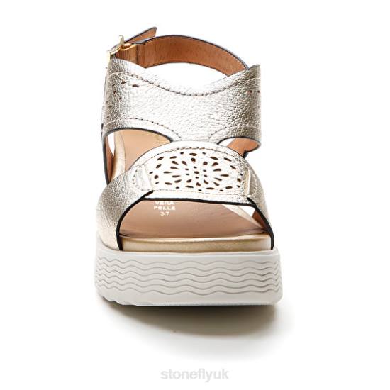 Women PARKY 19 LAMINATED LTH Sliver Stonefly 0BDD219 Sandals