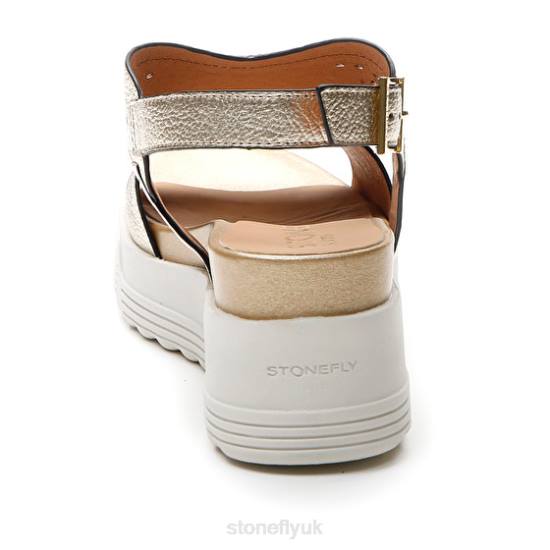 Women PARKY 19 LAMINATED LTH Sliver Stonefly 0BDD219 Sandals