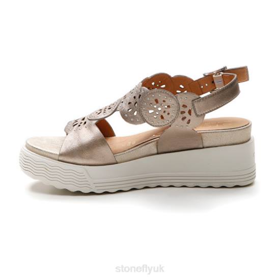 Women PARKY 21 LAMINATED LTH Champagne Stonefly 0BDD232 Sandals