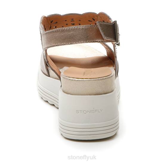 Women PARKY 21 LAMINATED LTH Champagne Stonefly 0BDD232 Sandals