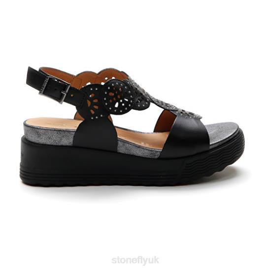 Women PARKY 21 NAPPA LTH Black Stonefly 0BDD230 Sandals