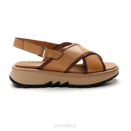Women STAR 4 CALF LTH Brown/Dark Brown Stonefly 0BDD188 Sandals