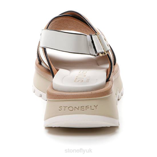 Women STAR 4 CALF LTH Brown/White Stonefly 0BDD189 Sandals