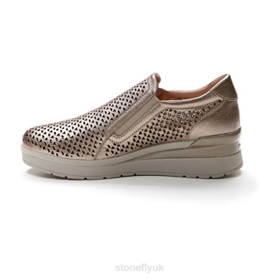 Women CREAM 25 LAMINATED LTH Metal Fizz Stonefly 0BDD89 Shoes