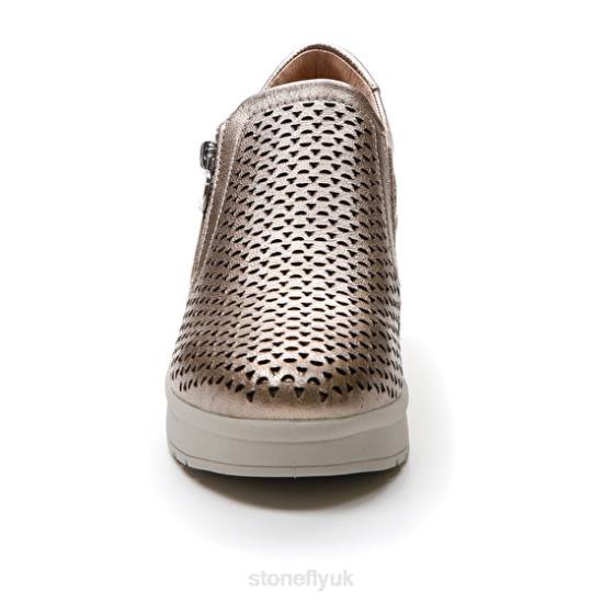 Women CREAM 25 LAMINATED LTH Metal Fizz Stonefly 0BDD89 Shoes
