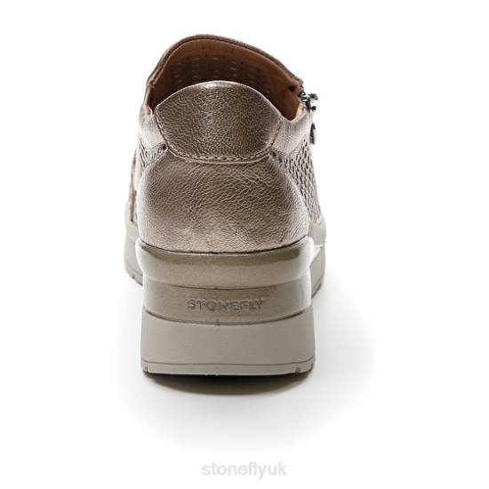 Women CREAM 25 LAMINATED LTH Metal Fizz Stonefly 0BDD89 Shoes