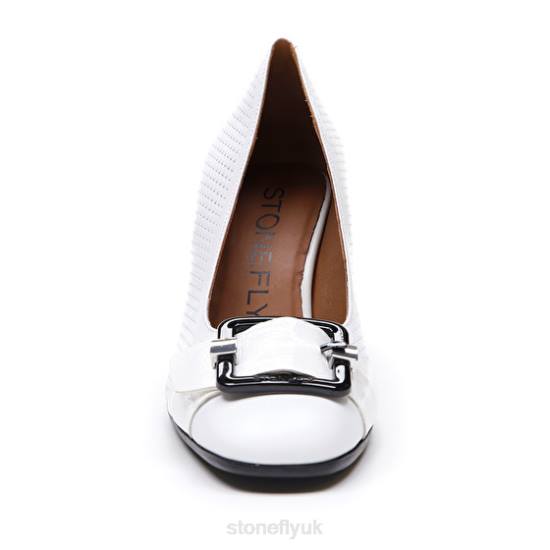 Women BRIDGET 10 NAPPA/PATENT White Stonefly 0BDD73 Shoes