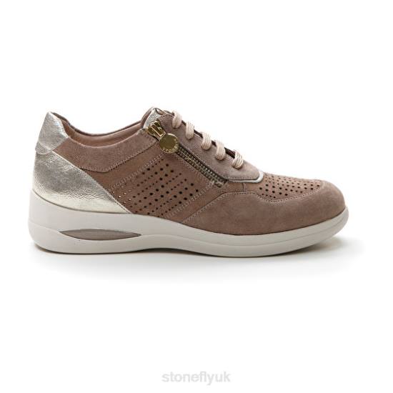 Women AURORA 15 VELOUR Grey Pink/Sliver Stonefly 0BDD97 Shoes