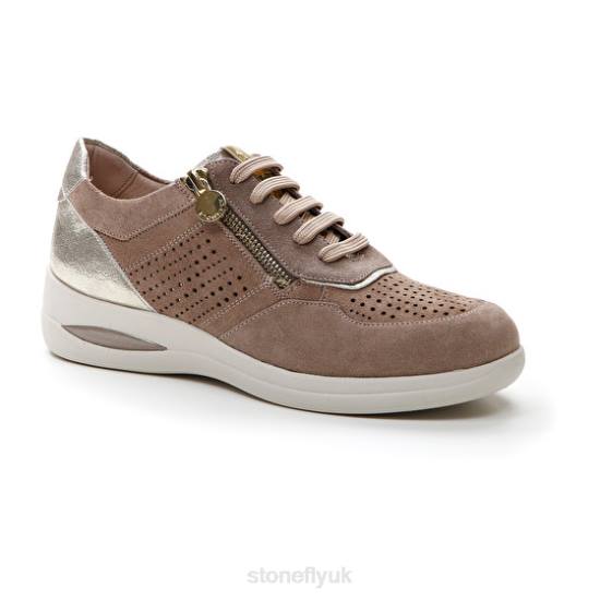 Women AURORA 15 VELOUR Grey Pink/Sliver Stonefly 0BDD97 Shoes
