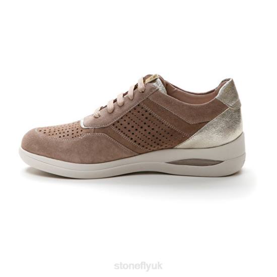 Women AURORA 15 VELOUR Grey Pink/Sliver Stonefly 0BDD97 Shoes