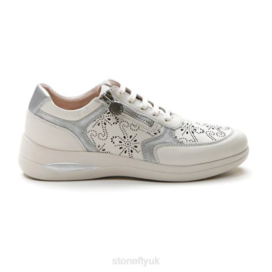 Women AURORA 20 NAPPA LTH White/Sliver Stonefly 0BDD96 Shoes