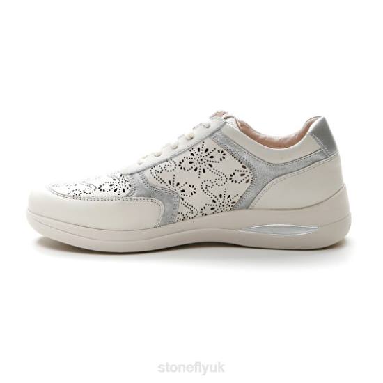Women AURORA 20 NAPPA LTH White/Sliver Stonefly 0BDD96 Shoes
