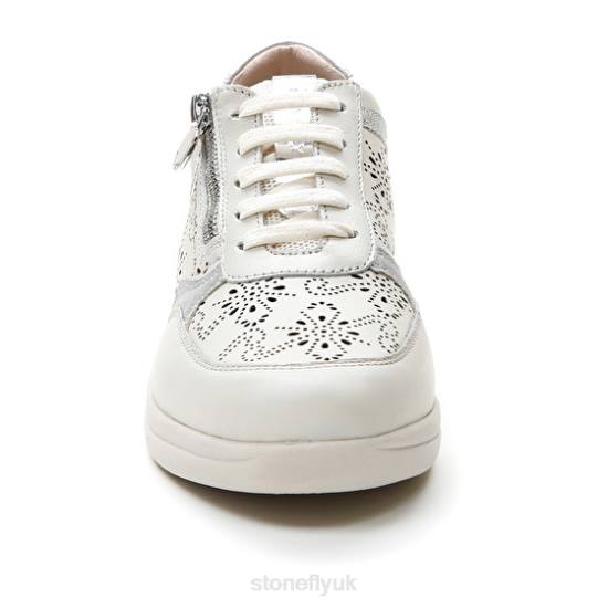 Women AURORA 20 NAPPA LTH White/Sliver Stonefly 0BDD96 Shoes