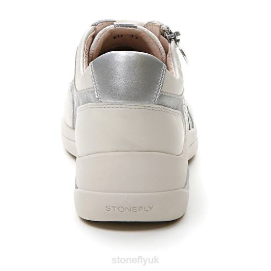 Women AURORA 20 NAPPA LTH White/Sliver Stonefly 0BDD96 Shoes
