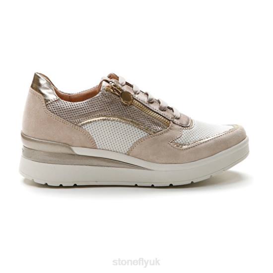 Women CREAM 40 VELOUR/TEXTILE/LAMINATED LTH Goat Brown Stonefly 0BDD85 Shoes