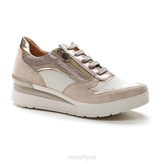 Women CREAM 40 VELOUR/TEXTILE/LAMINATED LTH Goat Brown Stonefly 0BDD85 Shoes