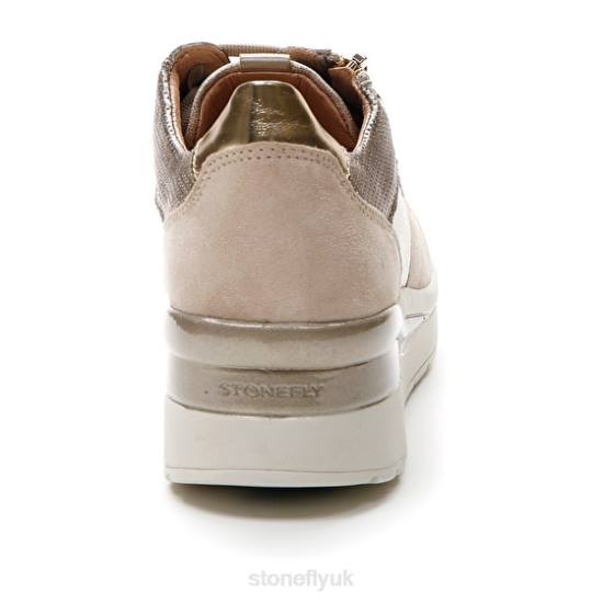 Women CREAM 40 VELOUR/TEXTILE/LAMINATED LTH Goat Brown Stonefly 0BDD85 Shoes