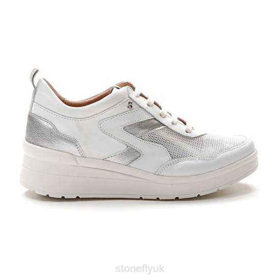 Women CREAM 45 NAPPA LTH/TEXTILE White Stonefly 0BDD46 Shoes