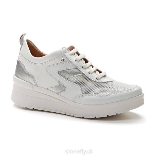 Women CREAM 45 NAPPA LTH/TEXTILE White Stonefly 0BDD46 Shoes