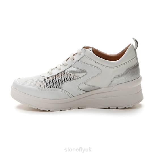Women CREAM 45 NAPPA LTH/TEXTILE White Stonefly 0BDD46 Shoes