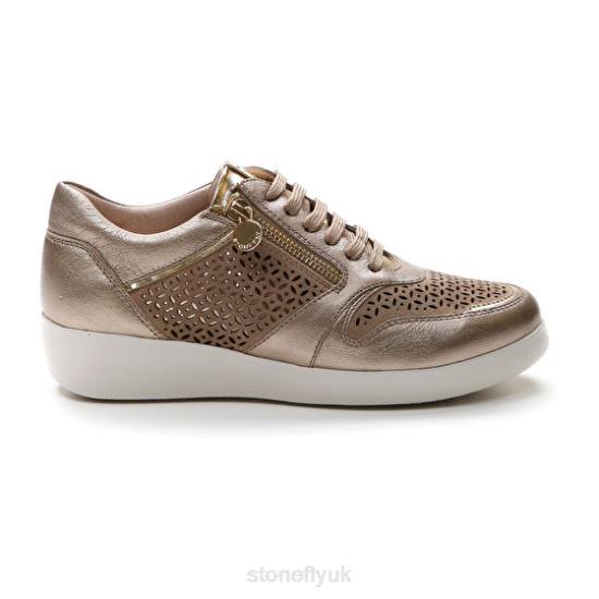 Women PASEO IV 27 LAMINATED LTH/VELOUR Champagne Stonefly 0BDD100 Shoes