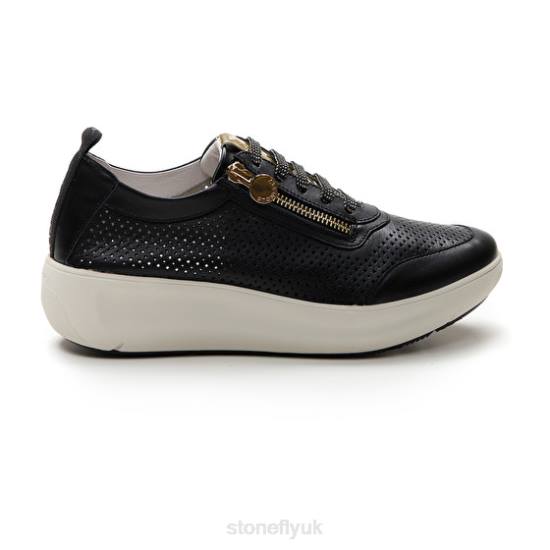 Women ROCK 25 NAPPA LTH Black Stonefly 0BDD92 Shoes